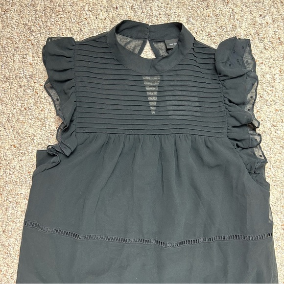 Who What Wear NWT Black Tiered Ruffle Dress Womens Medium Sleeveless Short Sheer - Picture 2 of 9